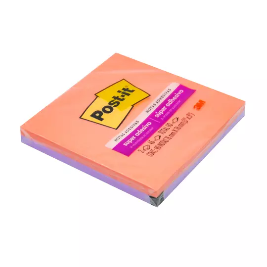 Notas adhesivas Mod. 654-ss Post-it Style 3x3 pulgadas, block bicolor super stic