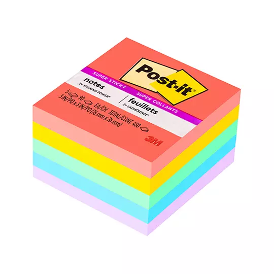 Notas adhesivas Mod. 654-5ssan Post-it Marrakesh 3x3 pulgadas, 5 blocks super st
