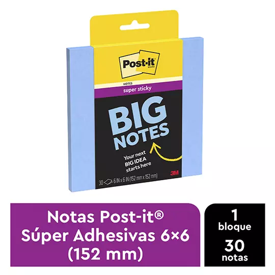 Notas adhesivas Post-It BIG NOTE Super Sticky 6 x 6 pul color lavanda c/30 notas