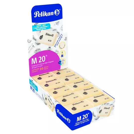 Goma Pelikan M20 de tipo migajón caja con 20 piezas