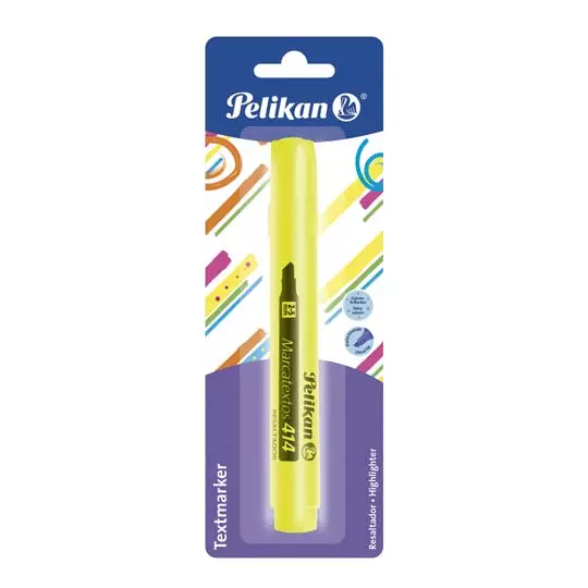 Resaltador de texto Pelikan 414 color amarillo tarjeta con 1 pieza