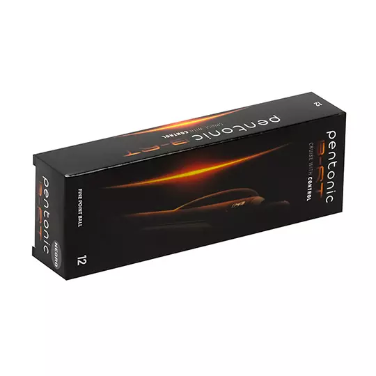 LM-Bolígrafo retráctil fino Pentonic B-RT 0.7 mm color negro caja con 12 piezas