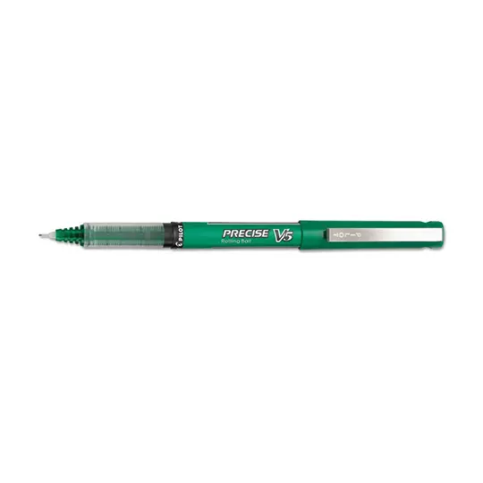Bolígrafo extra fino Precise V5 Pilot punta rodante, color verde, caja c/12 pzas