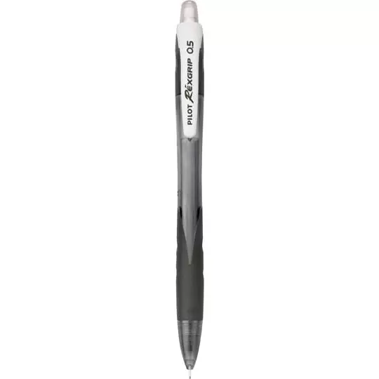 Lápicero mécanico retráctil Rexgrip Pilot punta de 0.5 mm, negro, caja c/12 pzs