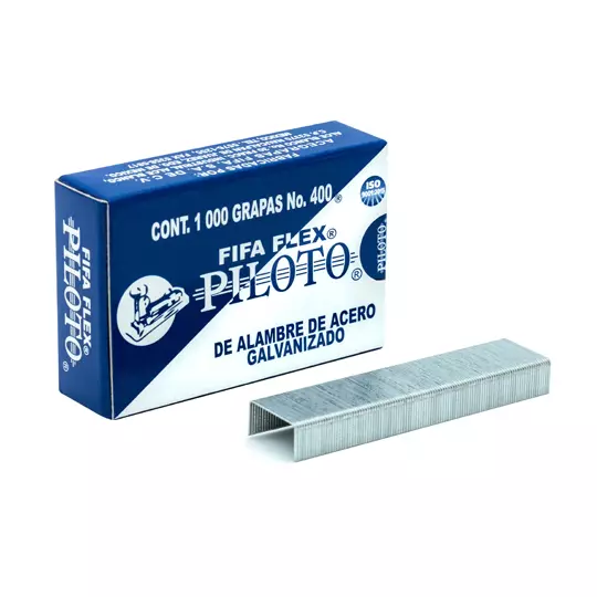 Grapas estándar 26/6 Pilot FIFA Flex No. 400 caja con 1,000 grapas