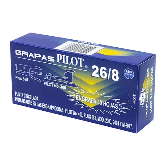 Grapas especiales 26/8 Pilot caja con 5,040 grapas