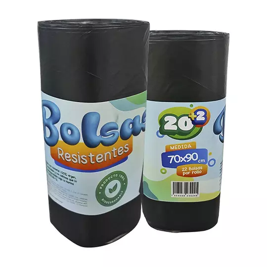 Bolsa mediana con jareta, rollo con 22 bolsas medidas de 70x90 cm