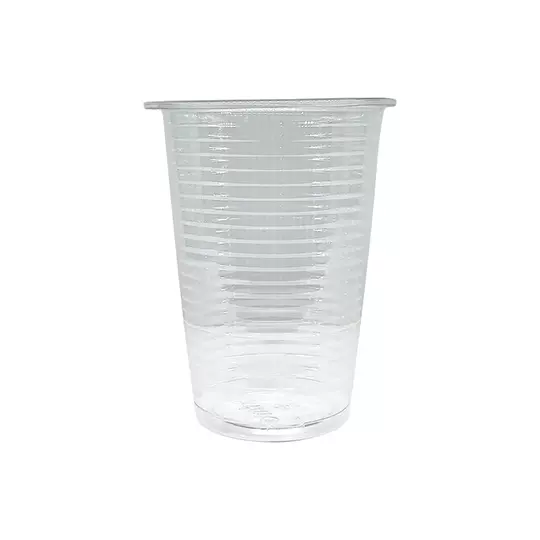 Vaso de plástico pet transparente PRIMO no. 8 caja con 20 paquetes de 50 pzas.