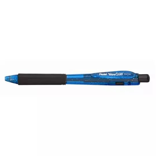 Boligrafo retractil Pentel Wow gel colors azul punto 0.7  caja 12 pz