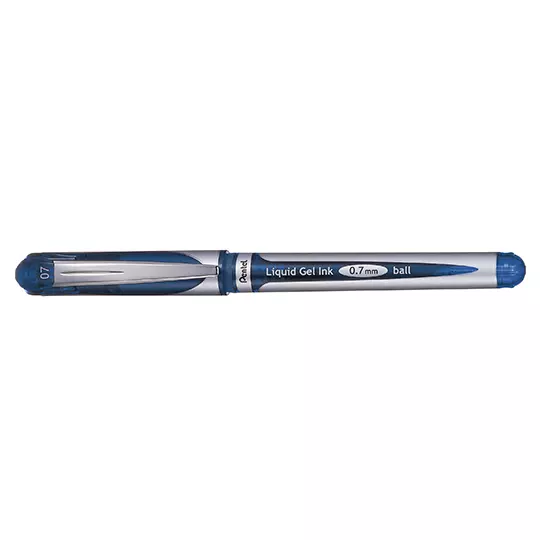 Bolígrafo stick Pentel Energel azul punto  0.7 mm caja con 12 pz.