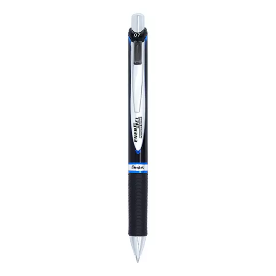 Boligrafo retractil antifraude Pentel Energel azul punto 0.7 caja con 12 pz