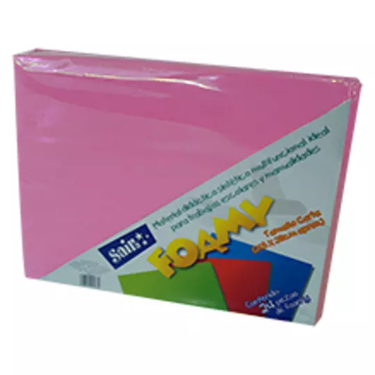 LM-Foamy  saira tamaño carta  fucsia claro 24piezas