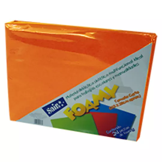 Foamy  saira tamaño carta  naranja 24 piezas