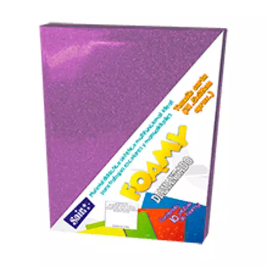 LM-Foamy  diamantado saira tamaño carta lila10 piezas