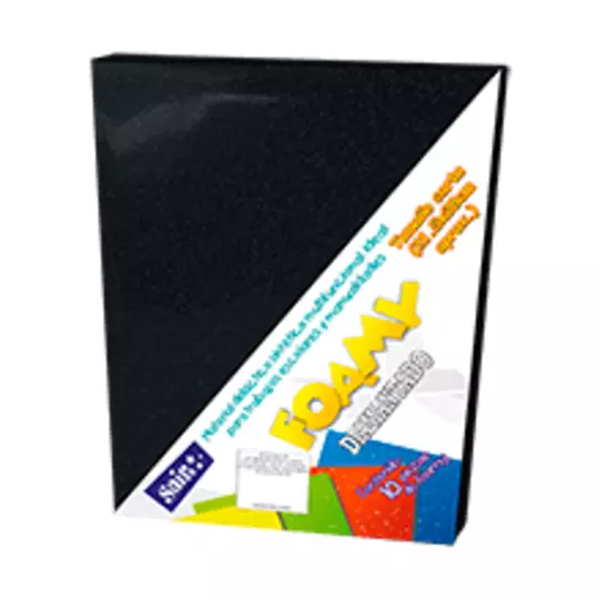 Foamy  diamantado saira tamaño carta negro10 piezas