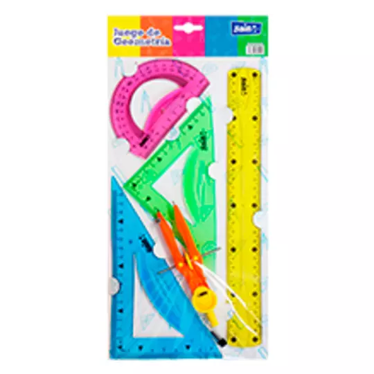 JUEGO DE GEOMETRIA SAIRA FLEXIBLE GRANDE6 PIEZAS