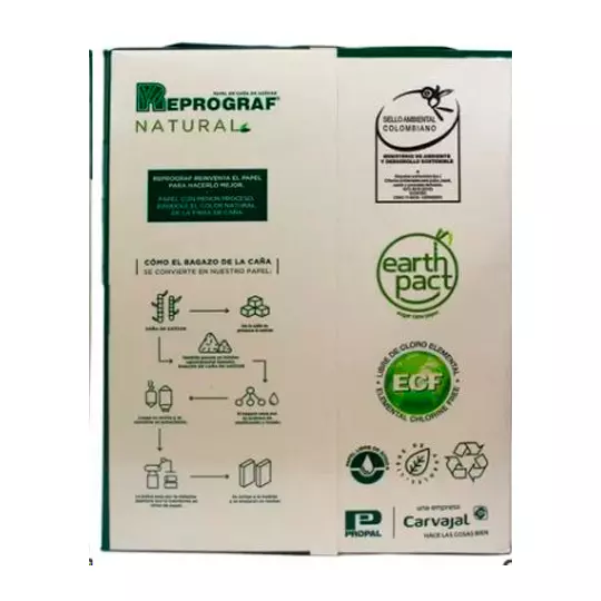 Caja de papel bond Ecologico Reprograf natural tamaño carta beige 72gr.