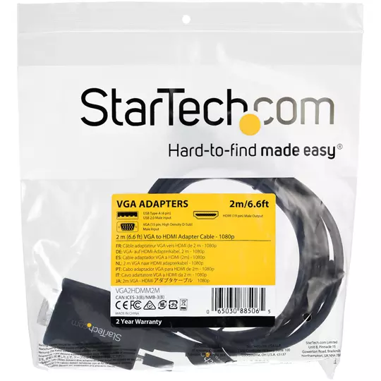 Cable Startech adaptador de VGA a HDM e 2m