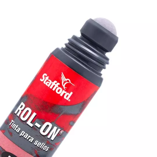 Tinta para sello Stafford color rojo sistema Roll-On 60 ml