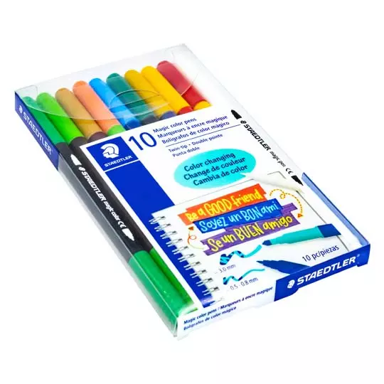 Marcador Mágico Staedtler borrable doble punta estuche con 10 piezas
