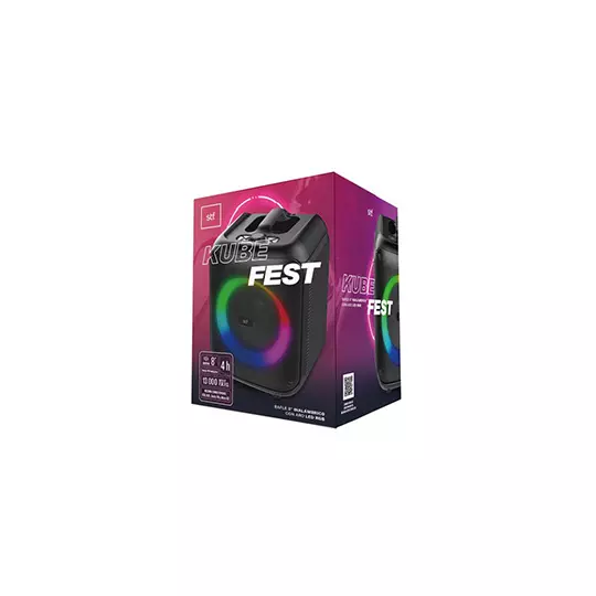 Bocina inalámbrica STF Kube Fest 8" de 26 w 4 horas de uso y función TWS