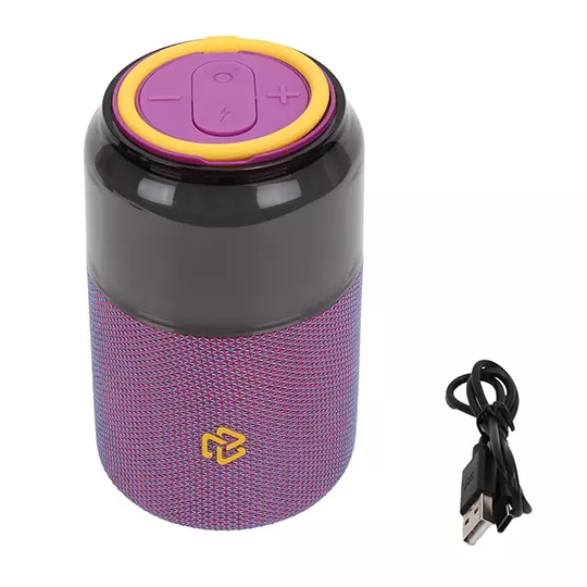 Bocina inalambrica portatil trasparente STF Mod. BOLT 5W. C luz led, Color Lila