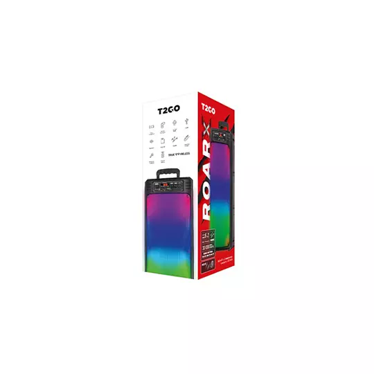 Bafle alámbrico T2GO Roar X 8" con luz LED de 60 w con micrófono y control