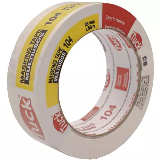 Masking tape tipo 104 TUK uso general 36 mm x 50 m, beige pálido, 1 pieza