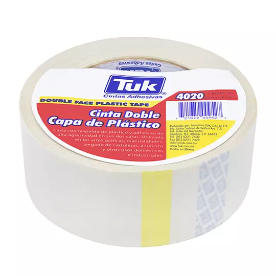 Cinta 4020 doble capa TUK 48mm x 50m, color blanco, 1 pieza