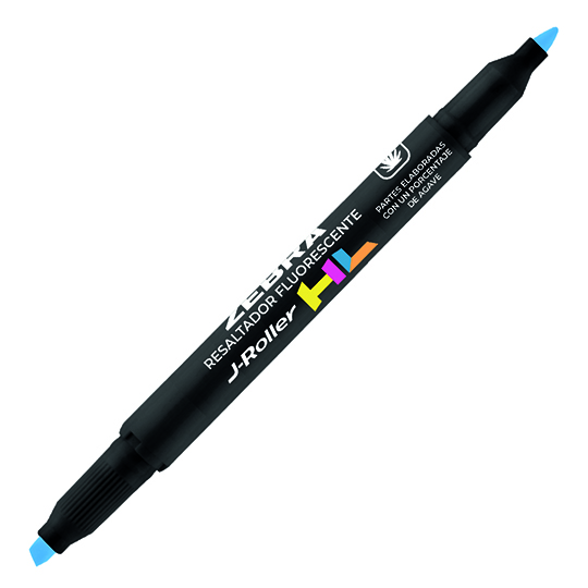 LM-Resaltador ZEBRA J-Roller HL azul fluorescente caja con 6 pz