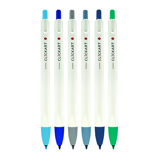 LM-Plumón de arte ZEBRA Clickart Vivid Ocean estuche c/6 piezas